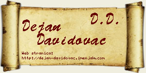 Dejan Davidovac vizit kartica